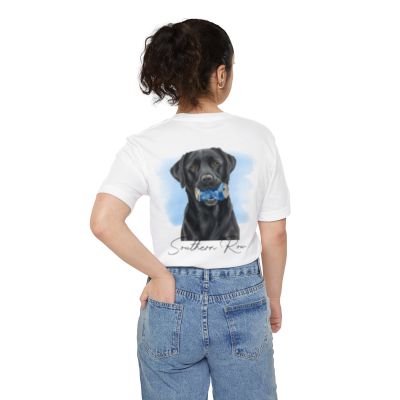 Black Labrador Pocket T-Shirt — 'Southern Row' Dog Portrait Tee